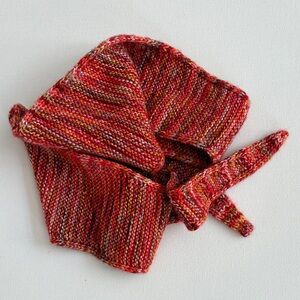 Sophie Scarf 100% Merino Wool Red Chili Multi